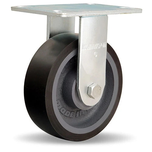 Vanguard Rigid Caster with 6" x 2" Duralast XC Polyurethane (70D) on Cast Iron Wheel with 1/2" Sealed Precision Ball Bearings Hamilton