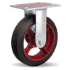 Vanguard Rigid Caster with 8" x 2" Mold-On Rubber (70A) on Cast Iron Wheel with 3/4" Straight Roller Bearing Hamilton