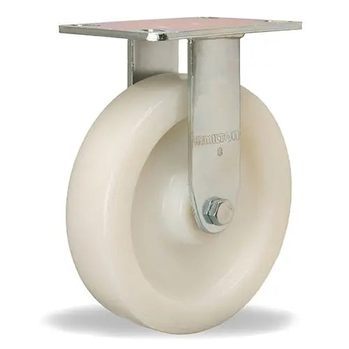 Vanguard Rigid Caster with 8" x 2" White Nylon Wheel with 1/2" Sealed Precision Ball Bearings -  | CasterHQ