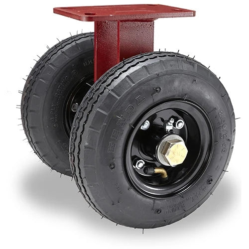 Hamilton Pneumatic Dual-Wheel Rigid Caster with 10" Pneumatic Air-Filled Tire with 3/4" Straight Roller Bearing Hamilton