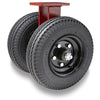 18 Inch Hamilton Pneumatic Dual-Wheel Rigid Caster - Heavy Duty Air Filled Tire | 1-1/4 Inch Roller Bearing Hamilton