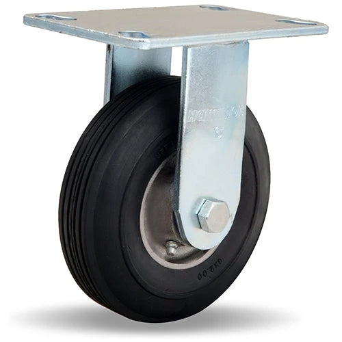 R-8006-SU Hamilton Cush-N-Flex Rigid Caster - 6" Super-Flex Rubber on Aluminum Wheel with 3/4" Roller Bearing Hamilton
