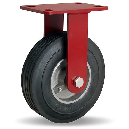 R-8008-SU Hamilton Cush-N-Flex Rigid Caster: 8" x 2-1/2" Super-Flex Rubber Wheel on Aluminum with 3/4" Roller Bearing Hamilton