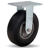 R-8208-SU Hamilton Cush-N-Flex Rigid Caster: 8" Super-Flex Rubber (60A) on Aluminum Wheel with 3/4" Roller Bearing Hamilton