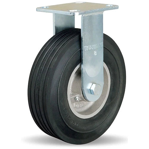 R-8528-SU Hamilton Cush-N-Flex Rigid Caster - 8" x 2-1/2" Super-Flex Rubber Wheel on Aluminum - Ideal for Industrial Mobility Hamilton