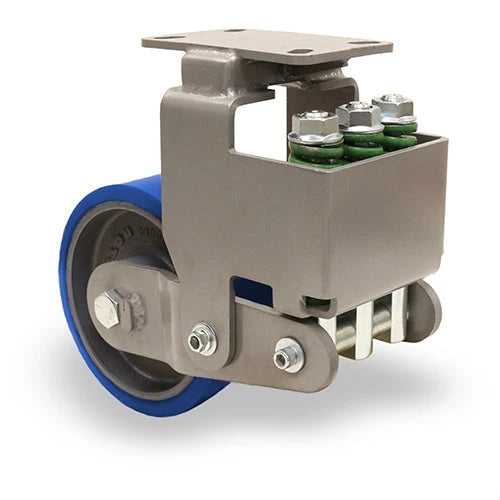 12" Superlast Polyurethane (95A) on Forged Steel Wheel Rigid Caster, 2775 lbs. Load Capacity - Hamilton Aerospace Spring Loaded (FM) with 1" Sealed Precision Ball Bearings - R-AEZFFM-124SYB Hamilton
