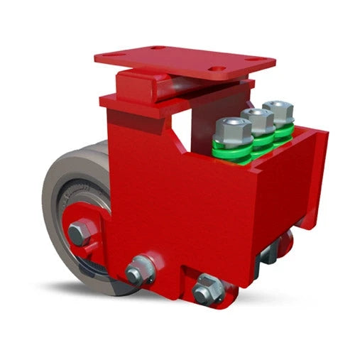 2775 lbs Load Capacity - 10" Hamilton Aerospace R-AEZFFM-13SWF95 Spring Loaded Forge Master Rigid Caster - UltraGlide 24-7 Triple Wheel with Precision Bearings Hamilton