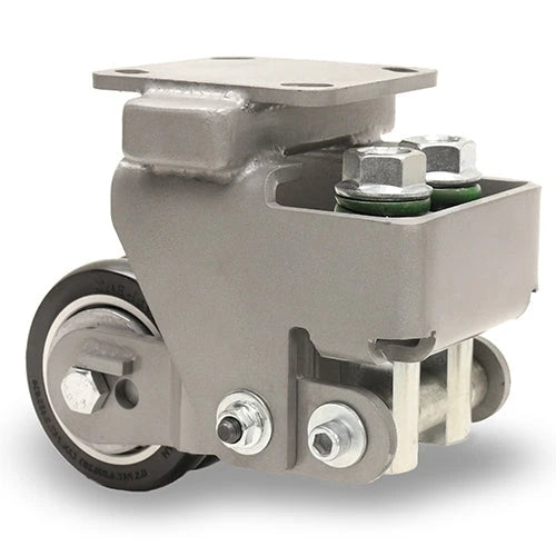 Hamilton Aerospace R-AEZFHS-4SWC75D-1: Spring Loaded Heavy Service Rigid Caster - 4" x 2" UltraGlide XC Twin Wheel with 75D Tread on Aluminum Core Hamilton