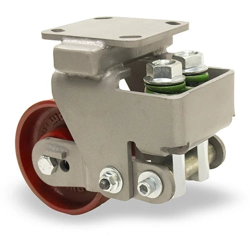 Hamilton Aerospace R-AEZFHS-5MB-1 Spring Loaded Rigid Caster - 5"x2" Cast Iron Wheel with 1/2" Ball Bearings Hamilton