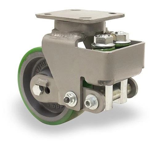 Hamilton Aerospace 6" Spring Loaded Rigid Caster - Heavy Service with Duralast Polyurethane (95A) on Cast Iron Wheel & 1/2" Sealed Precision Bearings Hamilton