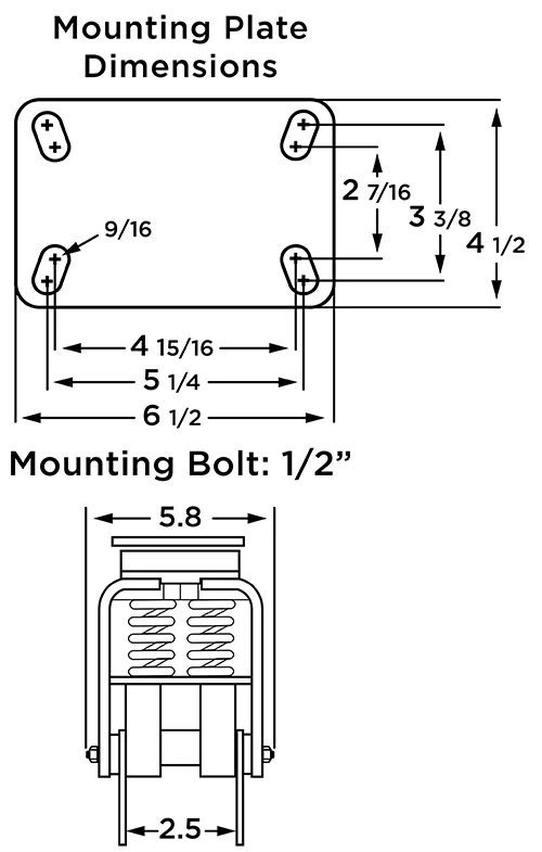 Hamilton Aerospace R-AEZFHS-6MB-1 Heavy-Duty Rigid Caster: 6"x2" Cast Iron Wheel with Precision Bearings - Top-Rated for E-Commerce Hamilton