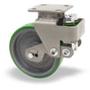 8" Heavy Duty Rigid Caster Wheel 1200lbs Load Capacity - Hamilton Aerospace Spring Loaded - 95A Duralast Polyurethane on Cast Iron with Precision Bearings Hamilton