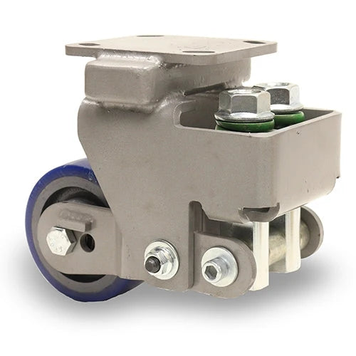 Hamilton Aerospace 4" Rigid Caster - Spring Loaded Spinfinity (WH) - Duralast Polyurethane on Cast Iron - 1/2" Sealed Precision Bearings Hamilton