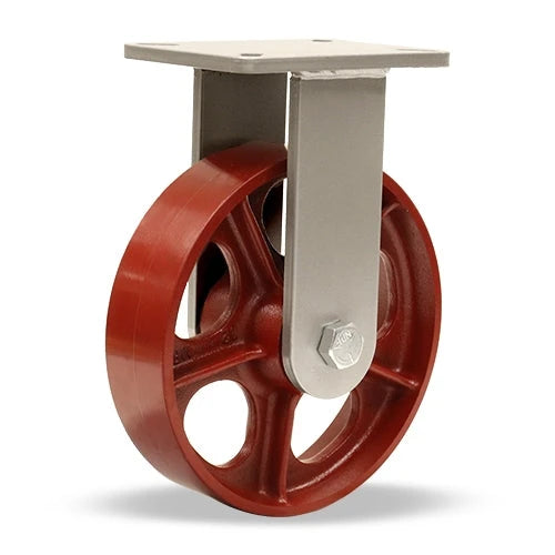 Hamilton Champion Rigid Caster with 10" x 2 1/2" Metal Wheel with 1" Straight Roller Bearing Hamilton