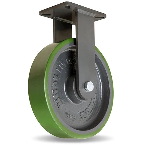 Hamilton Champion Rigid Caster with 12" x 3" Duralast Polyurethane (95A) on Cast Iron Wheel with 3/4" Sealed Precision Ball Bearings Hamilton