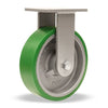 Hamilton Champion Rigid Caster with 10" x 3" DuraGlide 1" thick Polyurethane (95A) on Cast Iron Wheel with 3/4" Sealed Precision Ball Bearings Hamilton