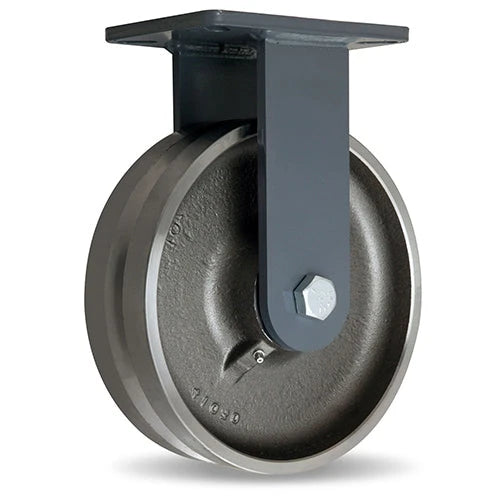 Hamilton 4000 lbs Load Capacity Rigid Caster - 10" x 3" Forged Steel V-Grooved Wheel - 3/4" Precision Tapered Roller Bearings - R-CH-13FVT - Champion Series Hamilton