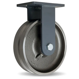 Hamilton 4000 lbs Load Capacity Rigid Caster - 10" x 3" Forged Steel V-Grooved Wheel - 3/4" Precision Tapered Roller Bearings - R-CH-13FVT - Champion Series Hamilton