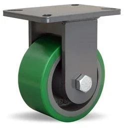 Hamilton Champion Rigid Caster with 6" x 3" Duralast® Polyurethane (95A) on Cast Iron Wheel with 3/4" Sealed Precision Ball Bearings CasterHQ