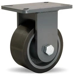 Hamilton Champion Rigid Caster with 6" x 3" Duralast XC® Polyurethane (70D) on Cast Iron Wheel with 3/4" Sealed Precision Ball Bearings Hamilton