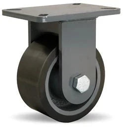 Hamilton Champion Rigid Caster with 6" x 3" Duralast XC® Polyurethane (70D) on Cast Iron Wheel with 3/4" Sealed Precision Ball Bearings CasterHQ