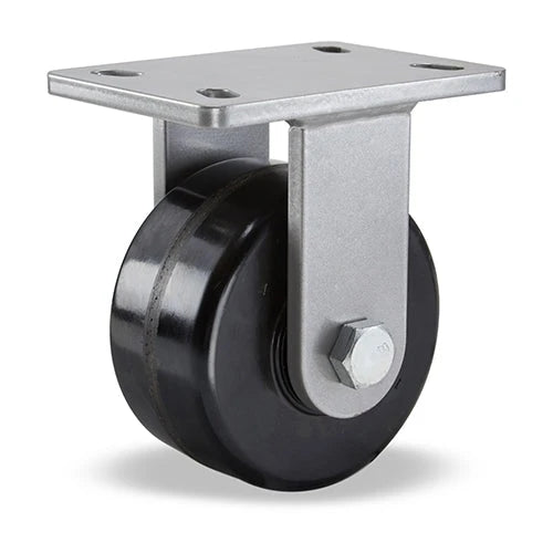 Hamilton Champion Rigid Caster with 6" x 3" Plastex Phenolic Wheel with 1" Straight Roller Bearing Hamilton