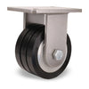 Hamilton Champion Rigid Caster with 6" x 3" UltraGlide (70D) Triple Wheel Black Tread on Aluminum Core with 3/4" Sealed Precision Ball Bearings Hamilton