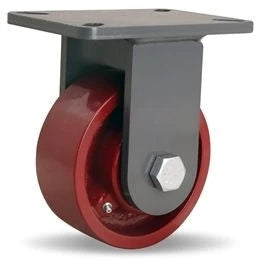 Hamilton Champion Rigid Caster with 6" x 2 1/2" Metal Wheel with 1" Straight Roller Bearing Hamilton