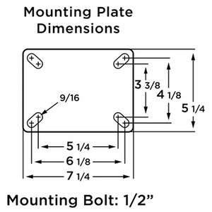 Hamilton Champion Rigid Caster with 6" x 2 1/2" Metal Wheel with 1" Straight Roller Bearing Hamilton