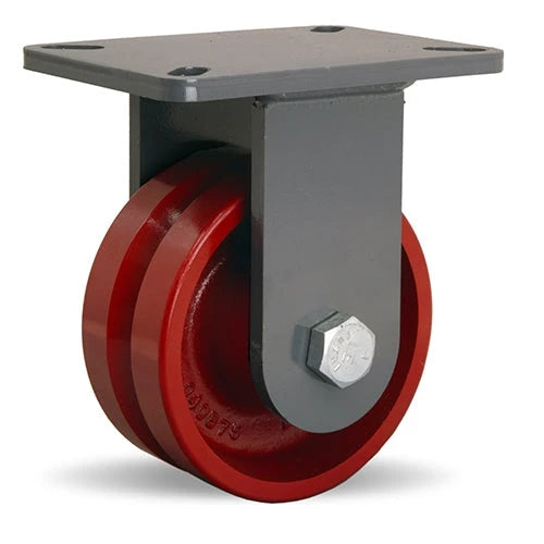 R-CH-6VT Hamilton Champion Rigid Caster: 6" V-Grooved Wheel for Heavy-Duty Industrial Use with Precision Bearings Hamilton