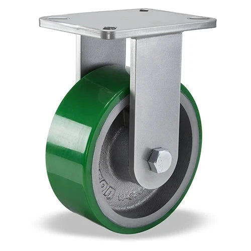Hamilton Champion Rigid Caster with 8" x 2 1/2" Duralast® Polyurethane (95A) on Cast Iron Wheel with 3/4" Precision Ball Bearing CasterHQ