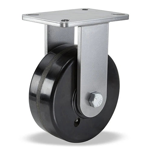 Hamilton Champion Rigid Caster with 8" x 2 1/2" Plastex Phenolic Wheel with 1" Straight Roller Bearing Hamilton