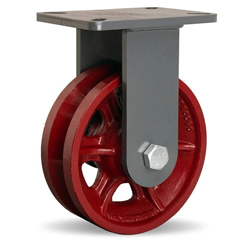 Hamilton 2500 lbs. Load Capacity Rigid Caster - 8"x2 3/4" V-Grooved Wheel with 3/4" Precision Tapered Roller Bearings - R-CH-8VT Champion Hamilton