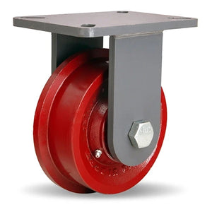 Hamilton Champion Rigid Caster - 6 1/8" x 1 5/8" Single Flange Track Wheel with 1" Straight Roller Bearing - Industrial-Grade Mobility Solution Hamilton