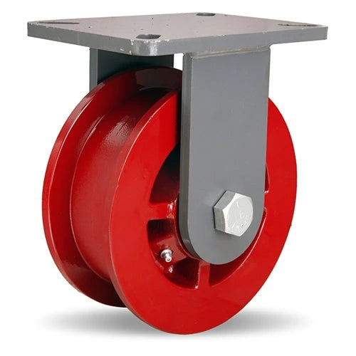 Hamilton Champion 2500 lbs. Load Capacity Rigid Caster - 9" x 1 1/4" Double Flange Track Wheel with 1" Straight Roller Bearing - R-CH-FT91H Hamilton
