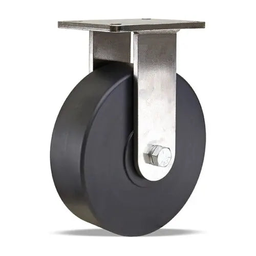 Hamilton 12-inch Champion Rigid Caster with Nylast Cast Nylon Wheel - 3200 lbs Capacity & Stainless Steel Precision Bearings -  | CasterHQ