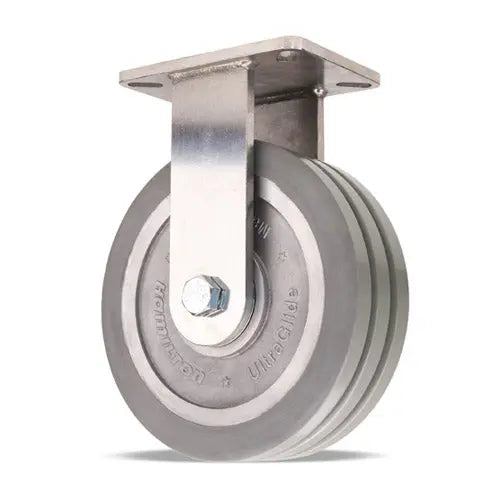 Hamilton R-CHS-13SWF95 Stainless Steel Rigid Caster - 10x3 UltraGlide Triple Wheel (95A) - 3200 lbs Load Capacity with Sealed Bearings -  | CasterHQ