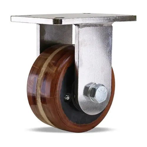 Hamilton 2500 lbs. Stainless Steel Rigid Caster 6"x3" Laminated Plastex Phenolic Wheel, 3/4" Double Shielded Precision Ball Bearings  R-CHS-63LPSB -  | CasterHQ