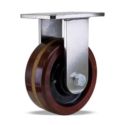 Hamilton Champion 8x3" Stainless Steel Rigid Caster - 3200 lbs Load Capacity with Laminated Plastex Phenolic Wheel & 3/4" SS Bearings Hamilton