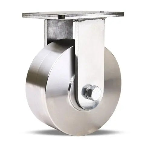 Hamilton R-CHS-83SB Champion 8-inch Stainless Steel Rigid Caster - 3200 lbs Load Capacity with Precision Bearings -  | CasterHQ
