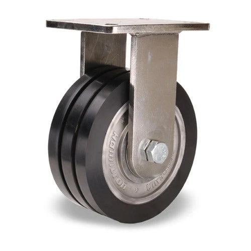 Hamilton Champion 8"x3" Rigid Caster - 3200 lbs. Capacity with UltraGlide (70D) Black Tread & Aluminum Core Hamilton