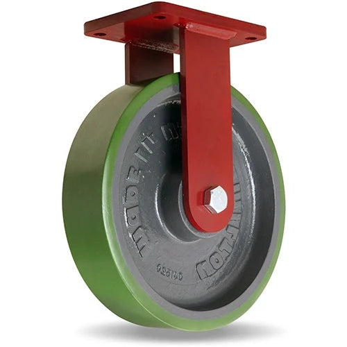 Hamilton Extra Heavy Duty Rigid Caster with 12" x 3" Duralast® Polyurethane (95A) on Cast Iron Wheel with 3/4" Sealed Precision Ball Bearings Hamilton
