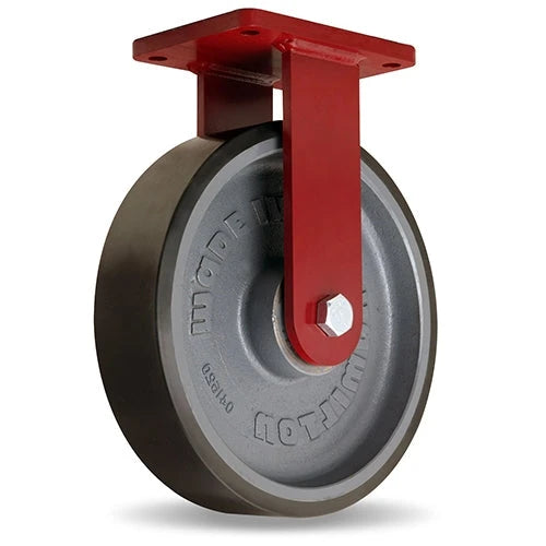 Hamilton Extra Heavy Duty Rigid Caster with 12" x 3" Duralast XC® Polyurethane (70D) on Cast Iron Wheel with 3/4" Sealed Precision Ball Bearings Hamilton