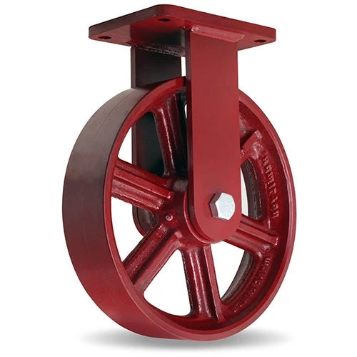 Hamilton Extra Heavy Duty Rigid Caster with 12" x 3" Metal Wheel with 1" Straight Roller Bearing Hamilton