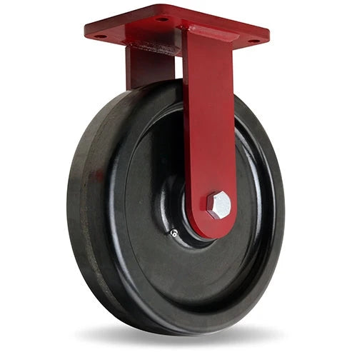 Hamilton Extra Heavy Duty Rigid Caster with 12" x 3" Plastex Phenolic Wheel with 1" Straight Roller Bearing Hamilton