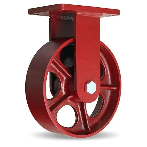 Hamilton Extra Heavy Duty Rigid Caster with 10" x 3" Metal Wheel with 1" Straight Roller Bearing Hamilton