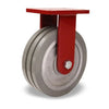 Hamilton Stainless Steel Champion Rigid Caster with 10" x 3" UltraGlide™ (95A) Triple Wheel Grey Tread on Aluminum Core with 3/4" Sealed Precision Ball Bearings CasterHQ