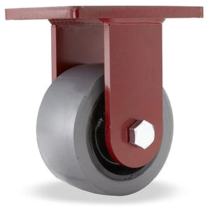 Hamilton Extra Heavy Duty Rigid Caster with 6" x 3" DuraGlide 1" Thick Polyurethane (95A) on Cast Iron Wheel with 3/4" Sealed Precision Ball Bearings Hamilton