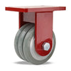 Hamilton Extra Heavy Duty Rigid Caster with 6" x 3" UltraGlide™ (95A) Triple Wheel Grey Tread on Aluminum Core with 3/4" Sealed Precision Ball Bearings CasterHQ