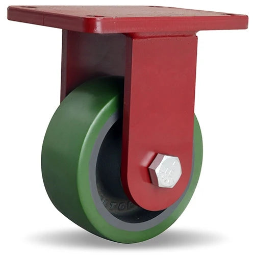 Hamilton Extra Heavy Duty Rigid Caster with 6" x 2 1/2" Duralast® Polyurethane (95A) on Cast Iron Wheel with 3/4" Sealed Precision Ball Bearing Hamilton